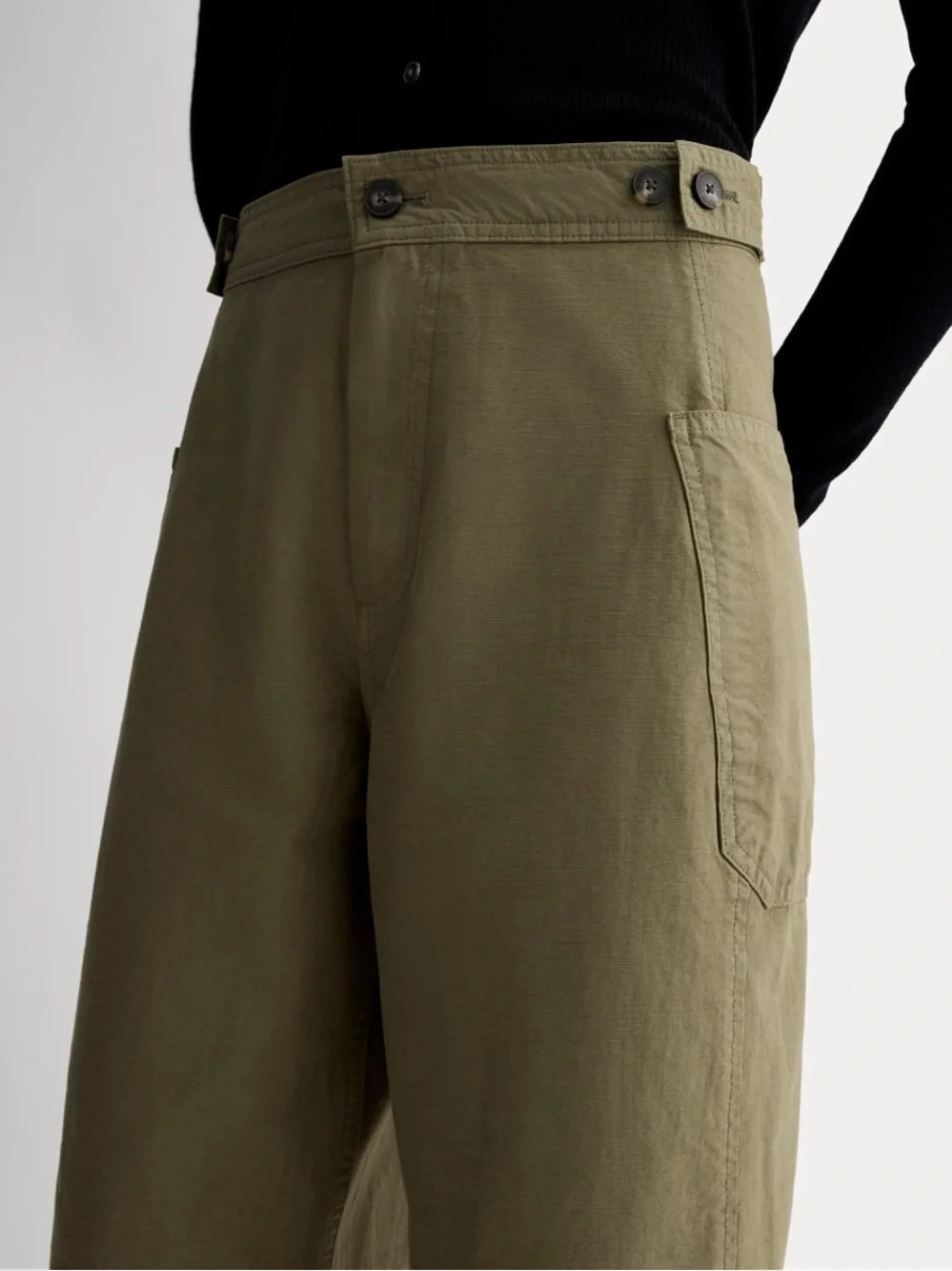 NWT EVERLANE The Fatigue Barrel Pant Kalamata Olive Green Cotton Linen Blend 6